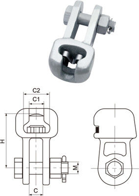 High Voltage Socket Clevis Galvanized Steel WS Type Power Line Accessories