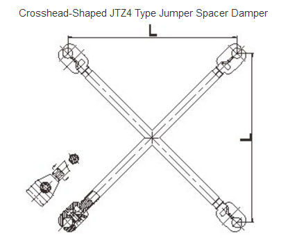 Long Durability Jumper Interphase Spacers , Overhead Line Fittings Crosshead - Shaped
