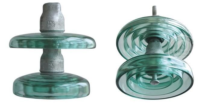 Disc Fiberglass Electric Pole Insulators , Glass Wire Insulators With Cap / Pin